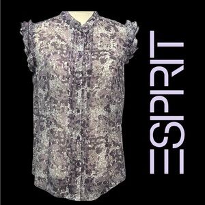 ESPRIT (EUC) Button Front Sleeveless Top Size XXL *See All Measurements**